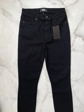 Paige Hoxton Ankle Skinny Jeans in Black Shadow, Size 27 - Brand New